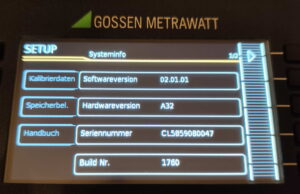 Gossen Metrawatt Secutest Pro Softwareversion Hardwareversion